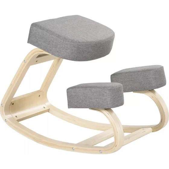 Ergonomisk Knæstol i Birketræ, Grå