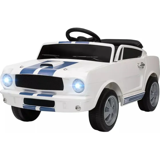 Ford Shelby GT 350 Elbil til Børn 12V - Hvid Metal