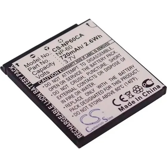 Cameron Sino Batteri til Casio NP-60 - 720mAh