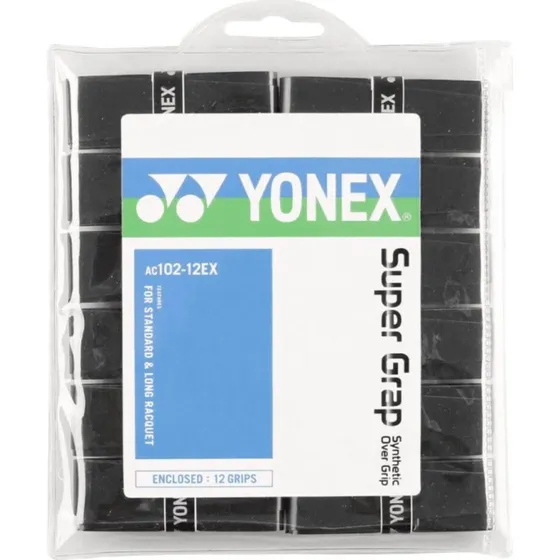 Yonex Wet Super Grap Overgrip - 12-pak, Sort