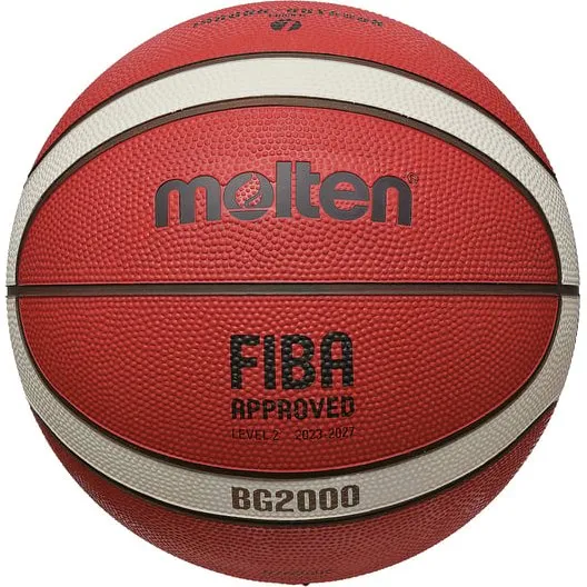 Molten B7G2000 Basketball - Gummi, Størrelse 7, Rød/Hvid