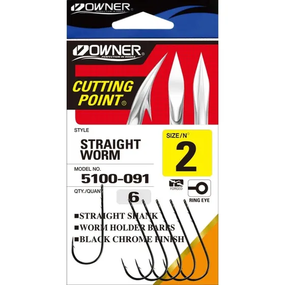 Owner Straight Worm Ormekrog 1/0
