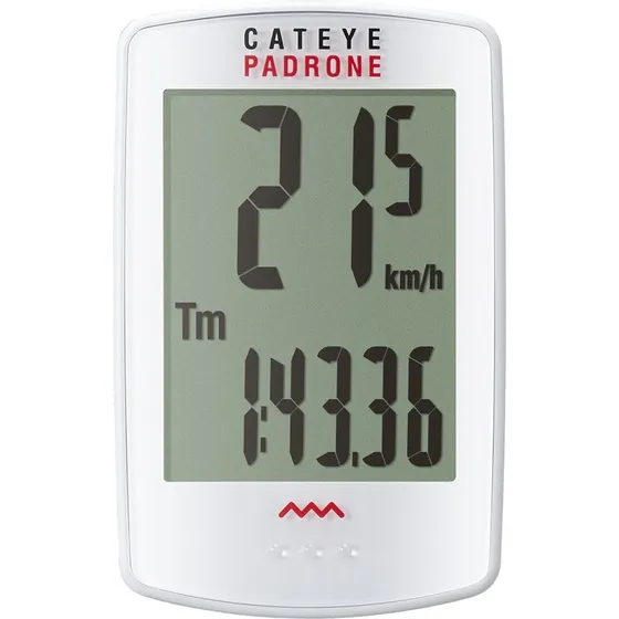 Cateye Padrone trådløs cykelcomputer - Hvid - 8 funktioner