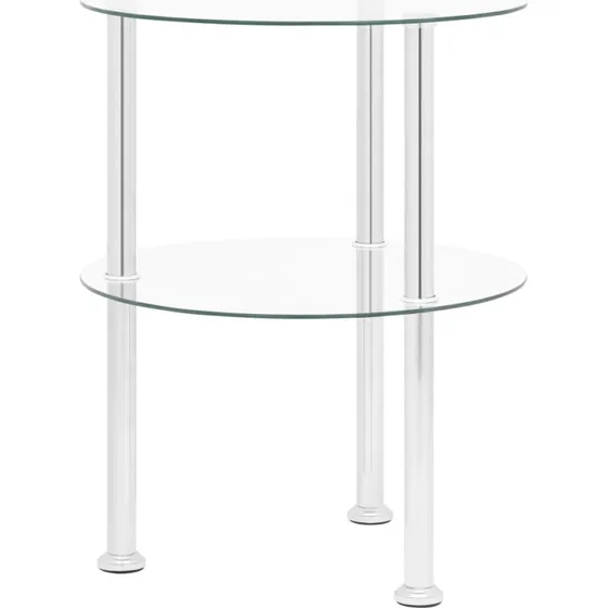 vidaXL sidebord med hærdet glas og hylde, 38 cm