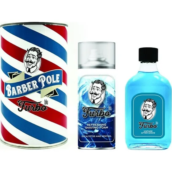 Furbo Barber Sæt Barber Pole Blå