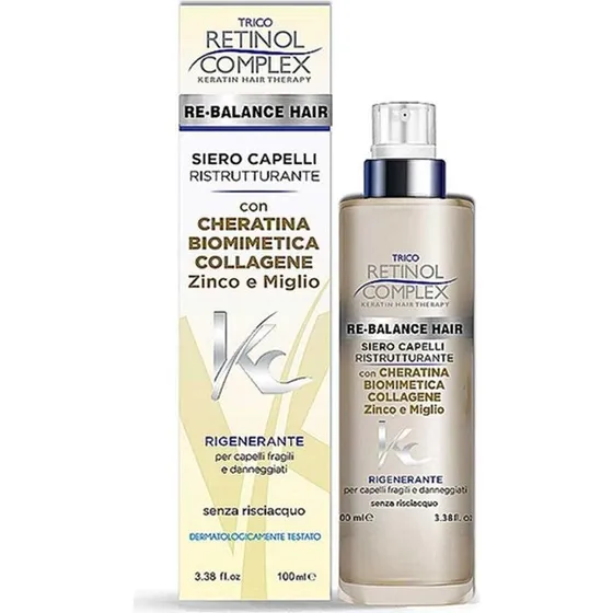 Trico Retinol Complex Serum med biomimetisk keratin & kollagen, 100 ml