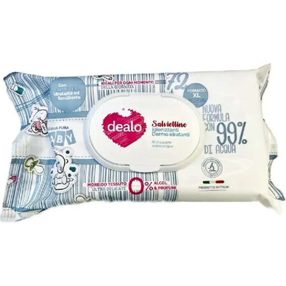 Dealo Pure Water vådservietter, 72 stk.