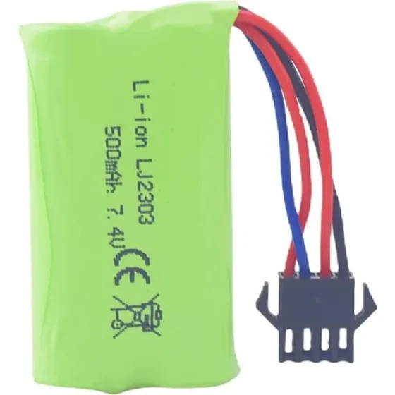 Yunique 7.4V 500mAh Lithiumbatteri til RC Båd og Bil