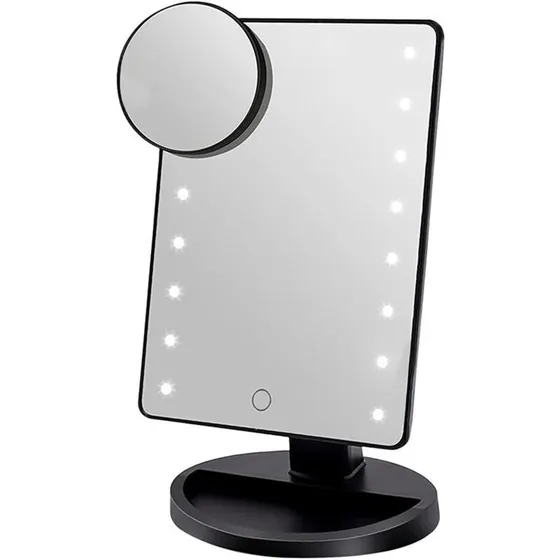 UNIQ Klassisk Star Makeup-spejl Sort med LED og 10x mini