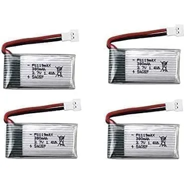 Hubsan 3.7V 380mAh Lipo Batterisæt til Hubsan & Syma Droner