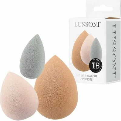 Lussoni makeupsvampe 3 stk. - multifarvet regndråbe (latexfri)