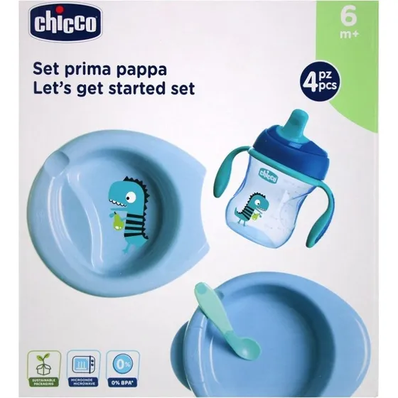 Chicco Lad os komme i gang 6m+ blåt sæt, 3 stk.