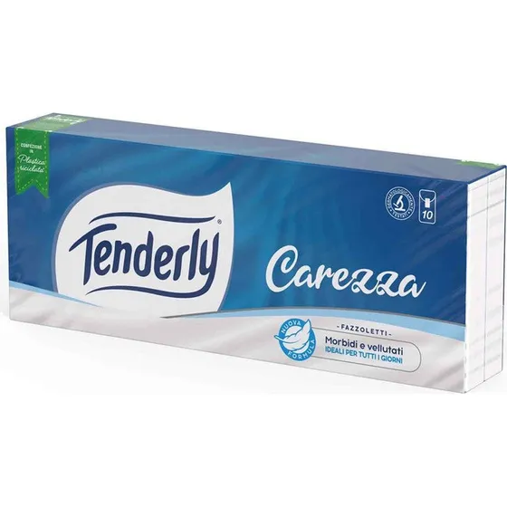 Tenderly Carezza lommetørklæder, 10 pakker á 9 stk. 3-lags