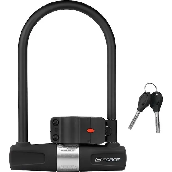 FORCE U-lås med holder, 11,5 x 18,9 cm, sort