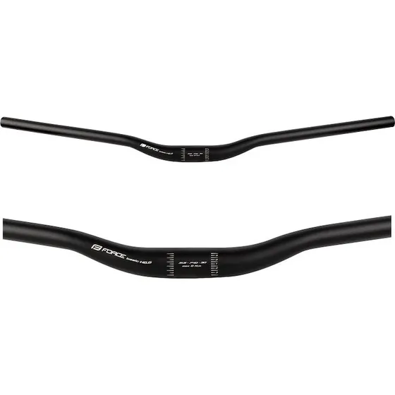 FORCE BASIC H6.6 MTB rised styr, 740 mm, 31,8 mm, mat sort