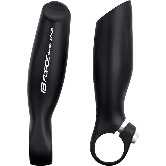 FORCE Bar Ends B4.6 - 11,5 cm i mat sort aluminium