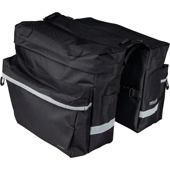 FORCE Double taske til bagagebærer, 2x10L, sort