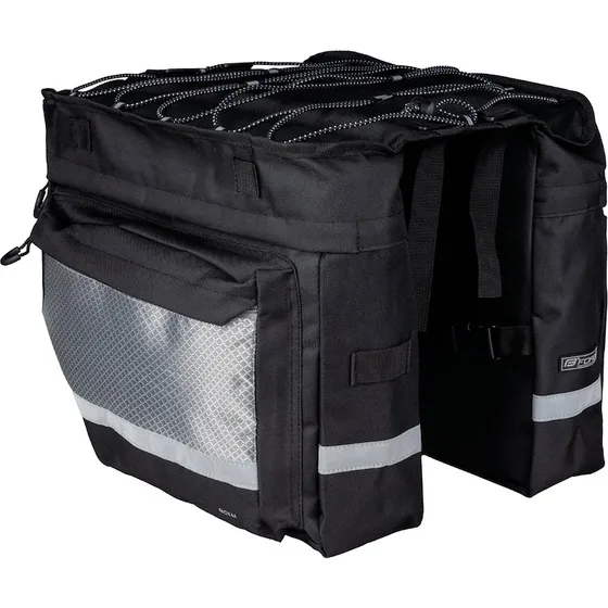 FORCE Noem taske til bagagebærer, 2x10 liter, sort
