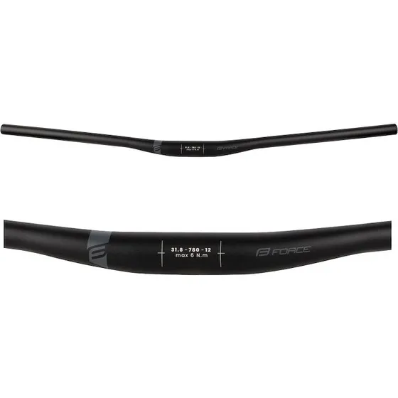 FORCE TEAM MTB Riser styr 780mm 31,8mm mat sort
