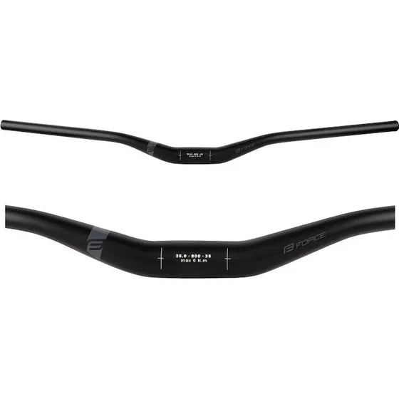 FORCE TEAM MTB Rised Styr 35,0/800mm Aluminium Mat Sort