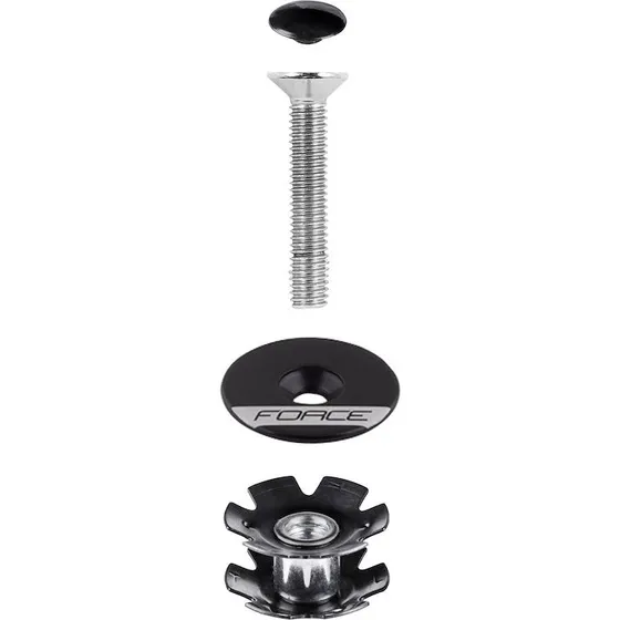 FORCE Star Nut AHEAD 1 1/8'' Aluminium - Sort