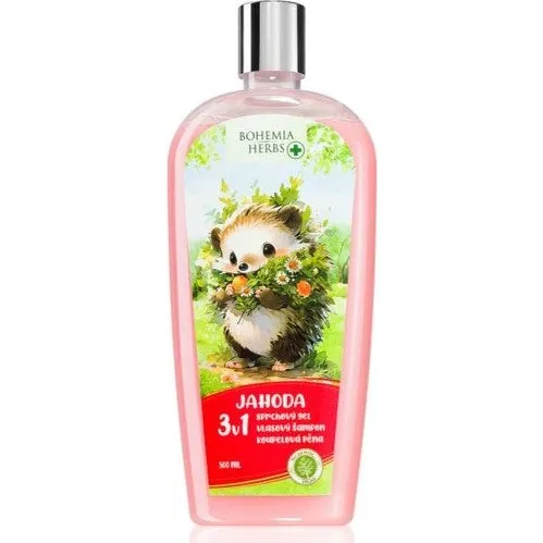 Bohemia Herbs Jordbær Brusende Bad & Rensegel 500 ml