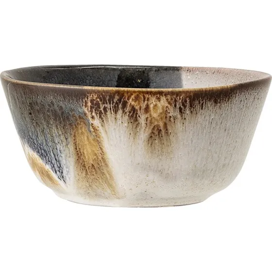 Bloomingville Jules Serveringsskål i stentøj, flerfarvet glasur, Ø13 cm