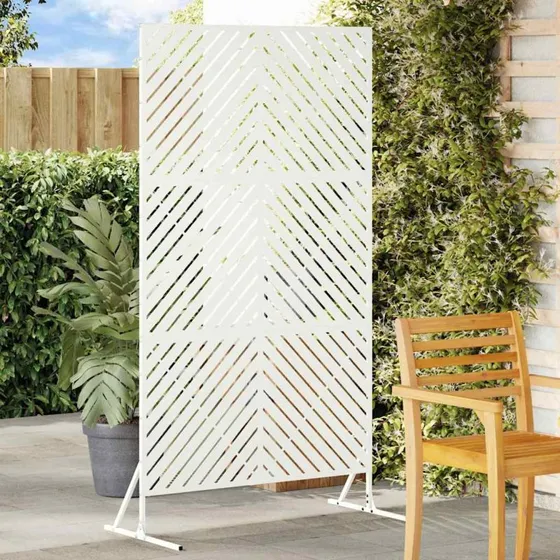 vidaXL Privatlivsskærm 100 x 50 x 180 cm Stål Hvid