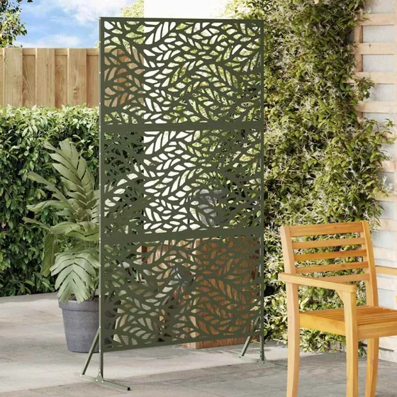 vidaXL Privatlivsskærm 100 x 50 x 180 cm Stål - Olivengrøn