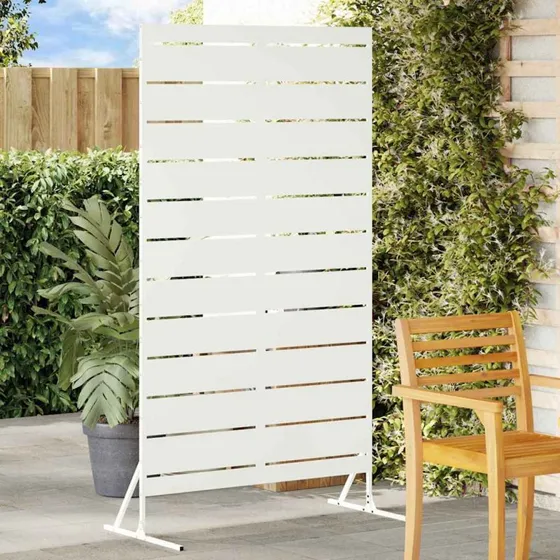 vidaXL Privatlivsskærm 100 x 50 x 180 cm Stål Hvid