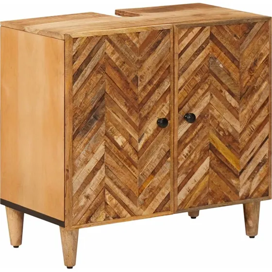 vidaXL Vaskeskab i massivt mangotræ, Brun, 62 x 33 x 58 cm