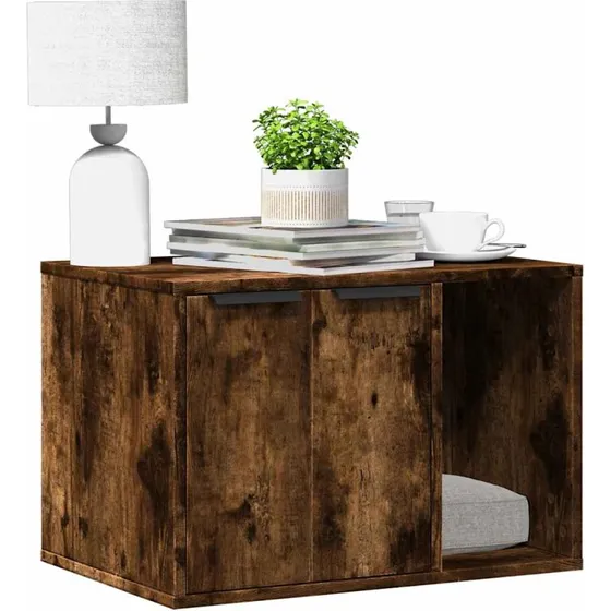 vidaXL toiletskjuler til kattebakke, 60x40x40 cm, røget eg
