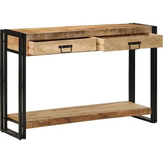 vidaXL Konsolbord i massivt mangotræ, Brun, 120 x 33 x 75 cm