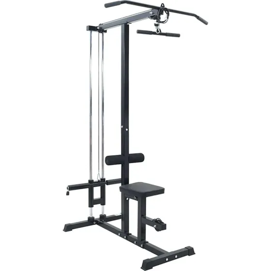 vidaXL Lat Pulldown Maskine Sort 110 x 70 x 187 cm