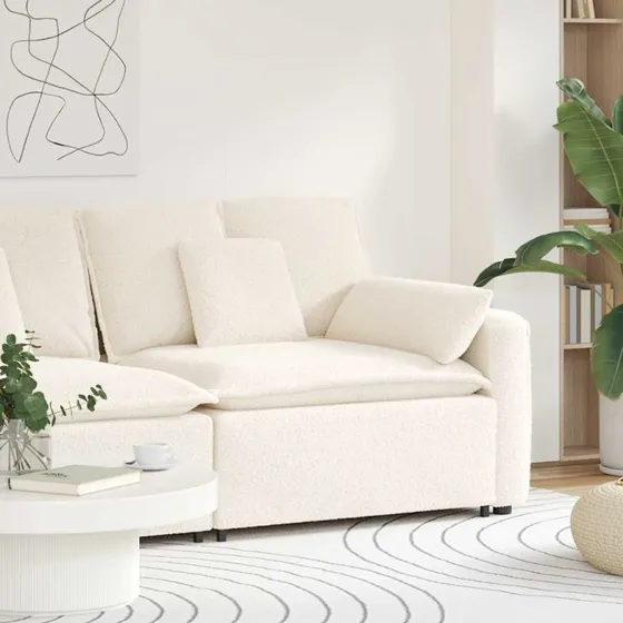 vidaXL modulopbygget sofaarmlænsendemodul 100cm cremefarvet