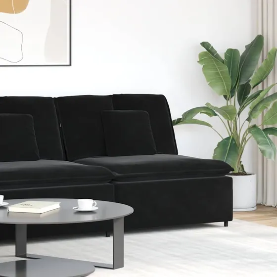 vidaXL Modulopbygget sofacentermodul 100 cm - sort fløjl
