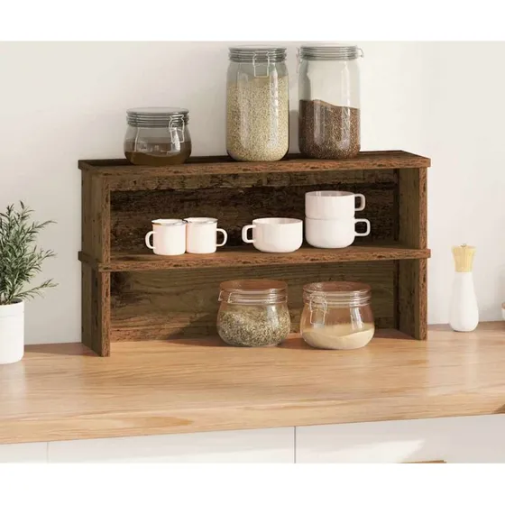 vidaXL køkkenreoler 2 stk. 60x15x16 cm, antikt træ