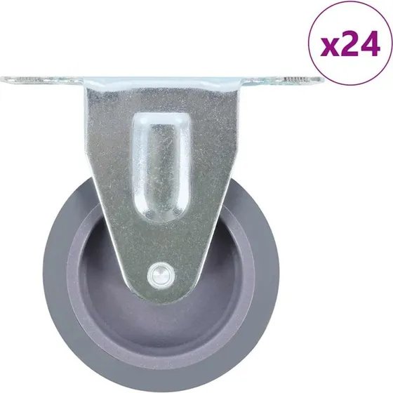 vidaXL faste hjul 24 stk. - 75 mm grå TPR