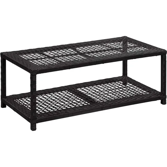 vidaXL skobænk i polyrattan, 80x40x30 cm, sort