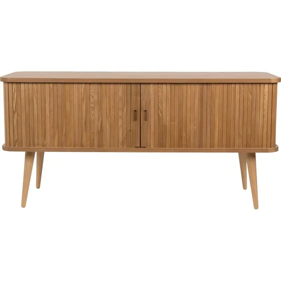 ZUIVER Barbier TV-bord, m. 2 skydelåger - brun askefinér (120x40)