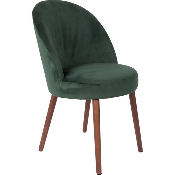 DUTCHBONE Barbara spisebordsstol - Grøn polyester & bøgetræ