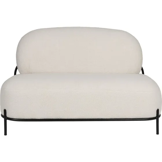 Studio White Polly Loungesofa - Lysgrå Bamsestof 125 cm
