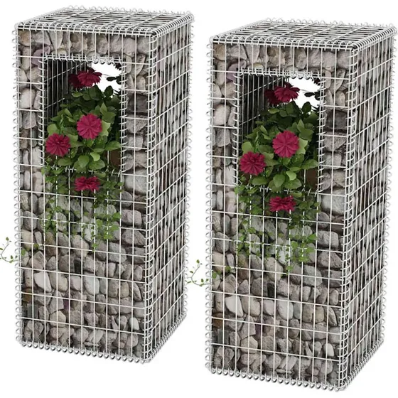 vidaXL Gabionkurv/Plantekasser 2 stk. - 50x50x120 cm