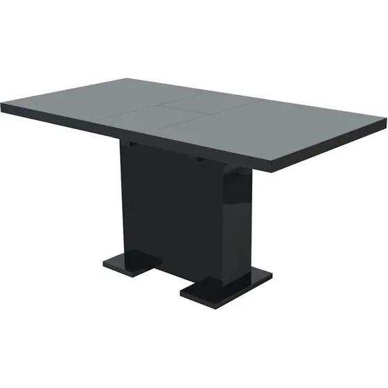 vidaXL udvideligt spisebord i sort højglans, 120-150 cm