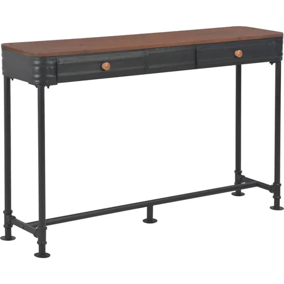 vidaXL konsolbord med 2 skuffer i massivt grantræ, 120x30x75 cm