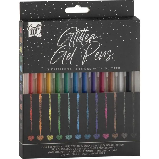 Creative Craft Group Glitter Gelpenne - 12 stk.