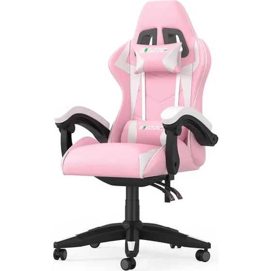 Ergonomisk Gamingstol med Nakkepude & Lændestøtte, Justerbar