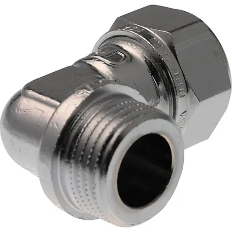 VSH Kompressionsvinkel 10 mm x 1/2" nippel, forkromet