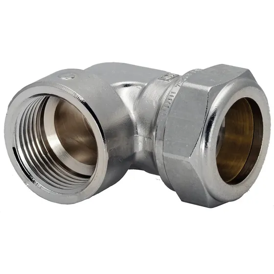 VSH forkromet kompressionsovergang vinkel 1/2'' - 10 mm muffe