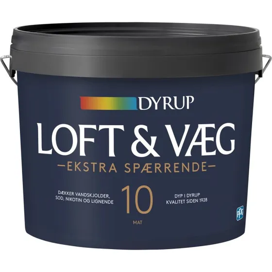 Dyrup Væg og Loft 2-i-1 Ekstra Spærrende Glans 10, 4,5L